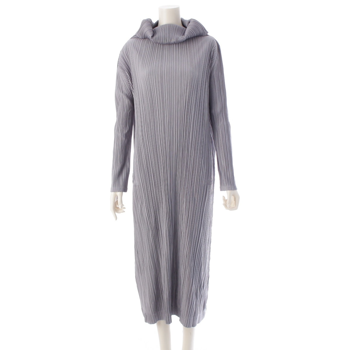 PLEATS PLEASE ISSEY  Roll neck, oversized, long sleeves, long one piece PP33-JH734 gray 4