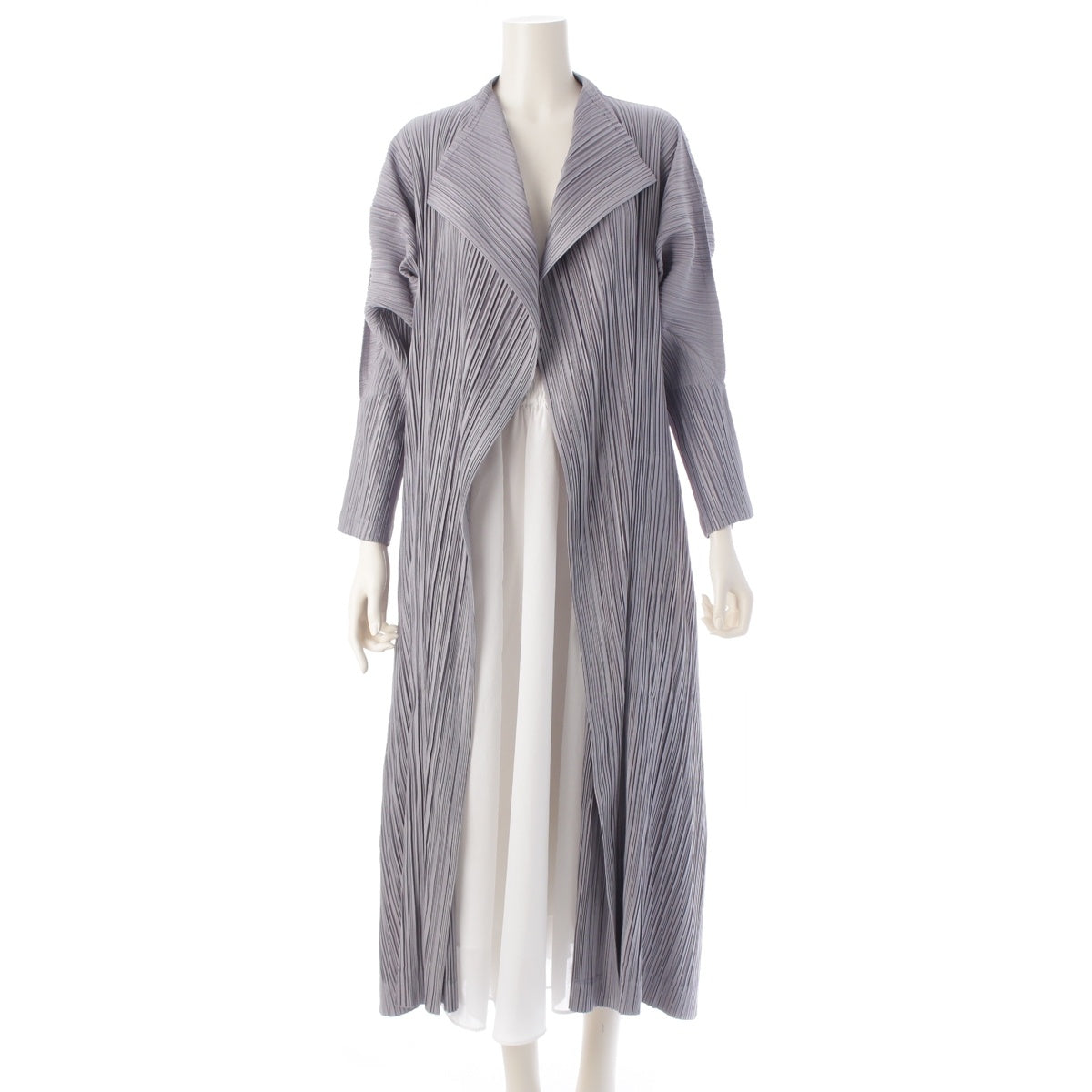 PLEATS PLEASE ISSEY  oversized long cardigan PP33-JA731 gray 4