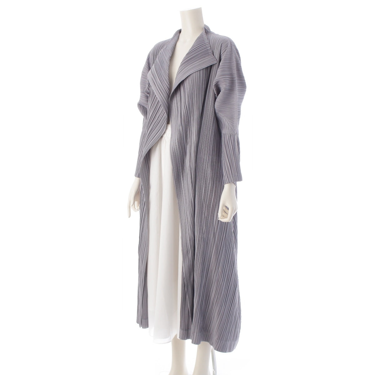 PLEATS PLEASE ISSEY  oversized long cardigan PP33-JA731 gray 4