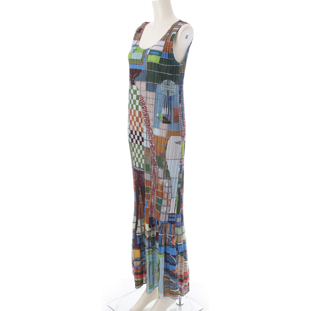 ISSEY MIYAKE Total pattern sleeveless one piece dress PP14-JH146 multicolor 5