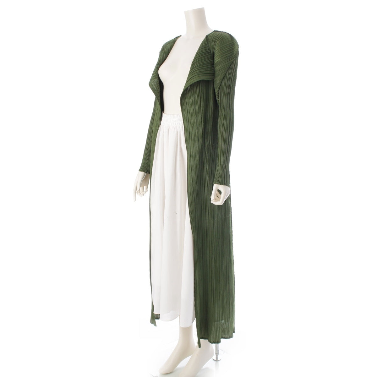 PLEATS PLEASE ISSEY  long cardigan coat PP31-JA150 green 4
