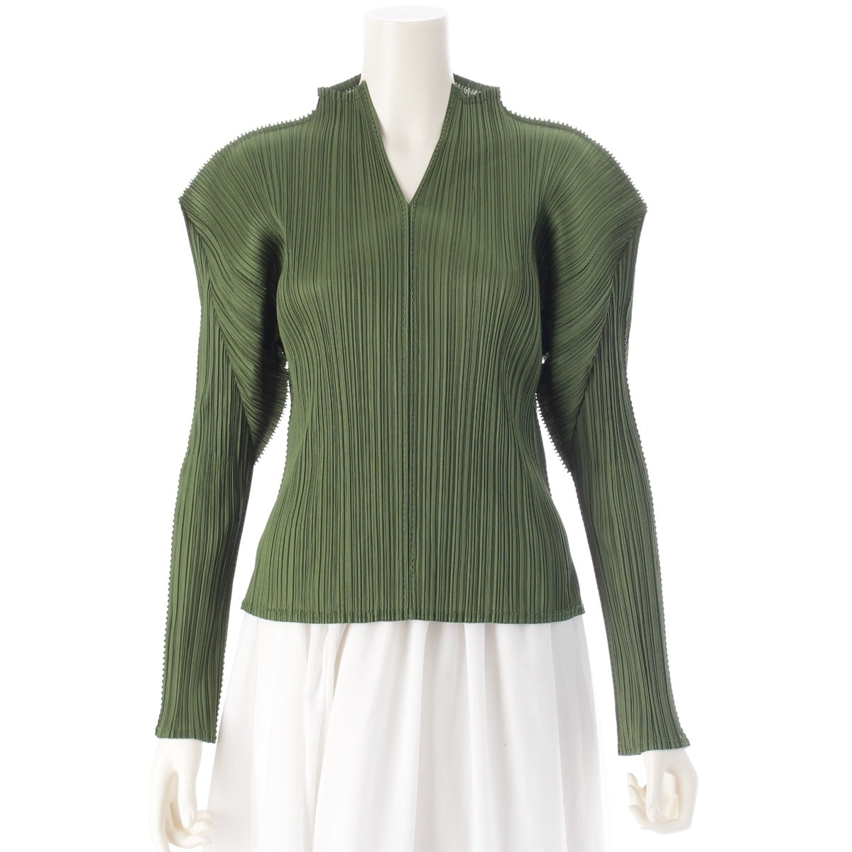 PLEATS PLEASE ISSEY  Long sleeve Cut tops PP31-JK145 green 4