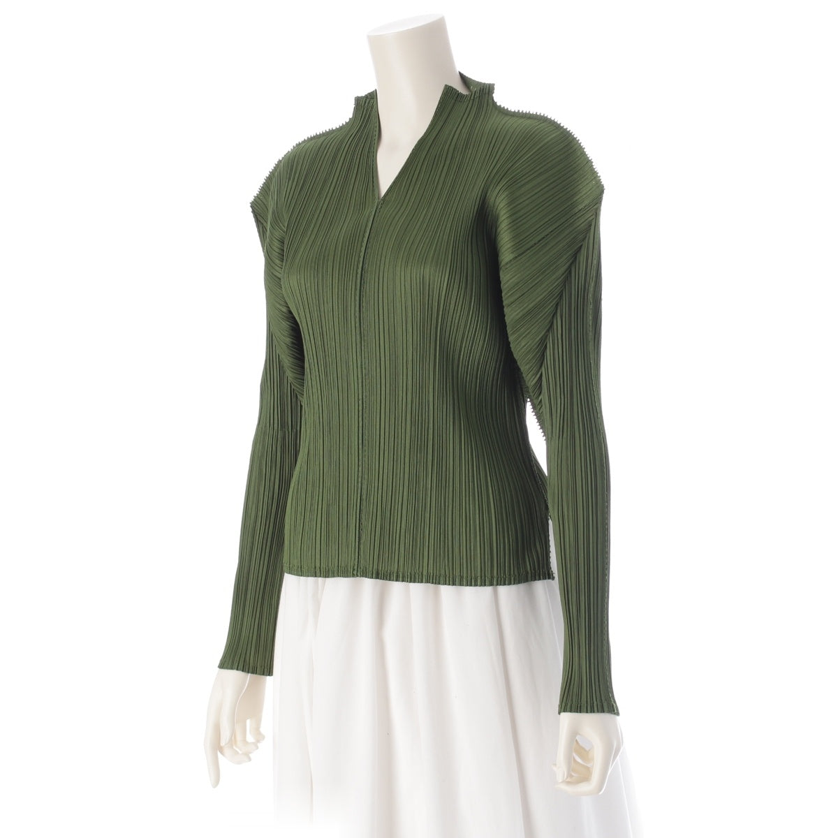 PLEATS PLEASE ISSEY  Long sleeve Cut tops PP31-JK145 green 4