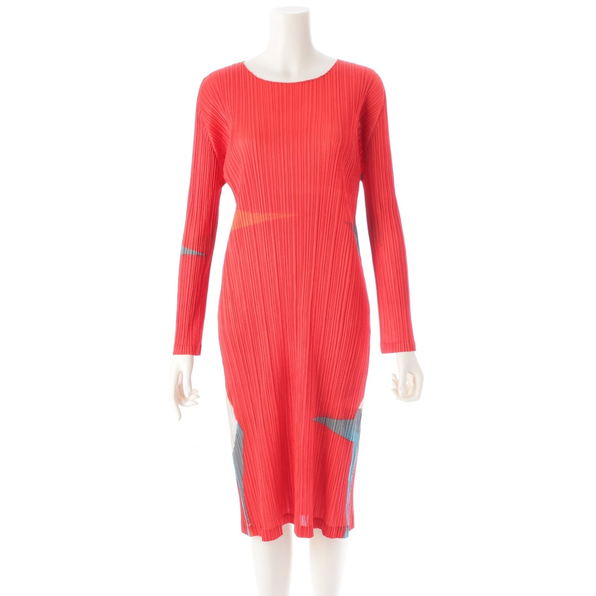 PLEATS PLEASE Gradient Print one piece dress PP71-JH734 Red 4