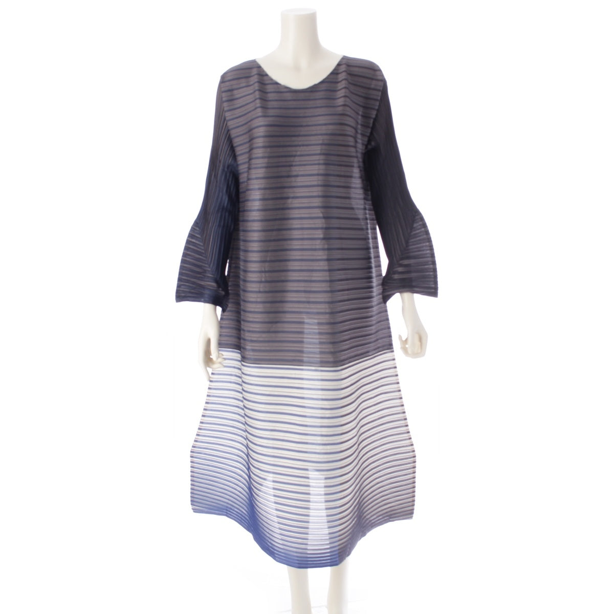 PLEATS PLEASE ISSEY  Bounce Pleated Long Sleeve one piece PP13-JH543 Blue multicolor 5