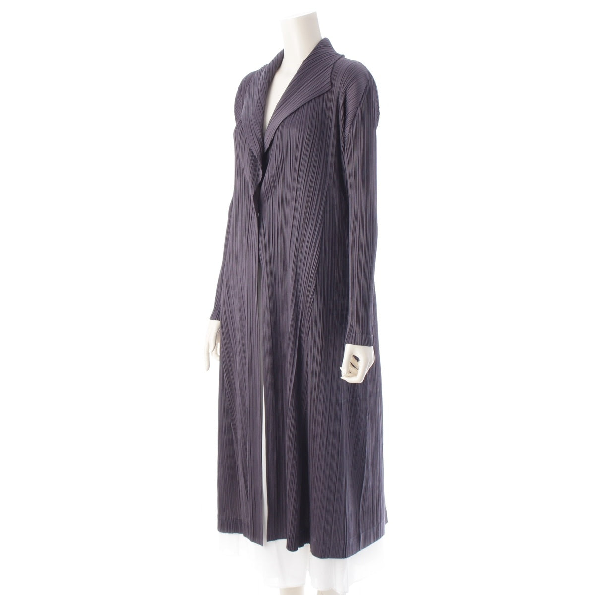 PLEATS PLEASE ISSEY  Front button long cardigan PP73-JA224 gray 4