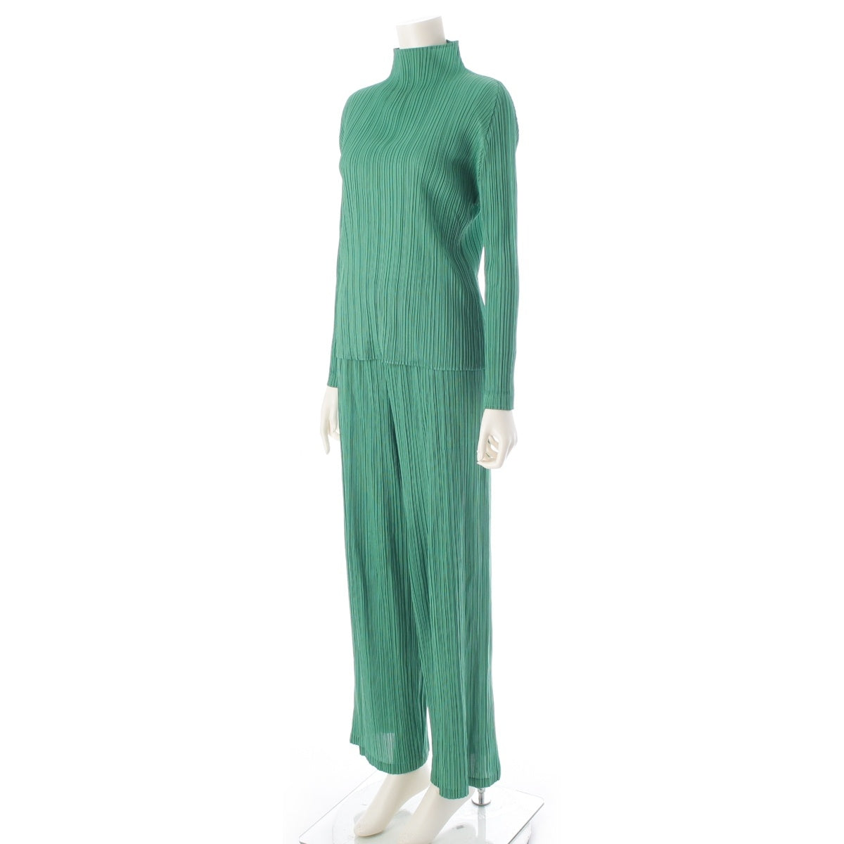 ISSEY MIYAKE Tops Straight Pants setup PP01-JK121/PP01-JF124 green 5