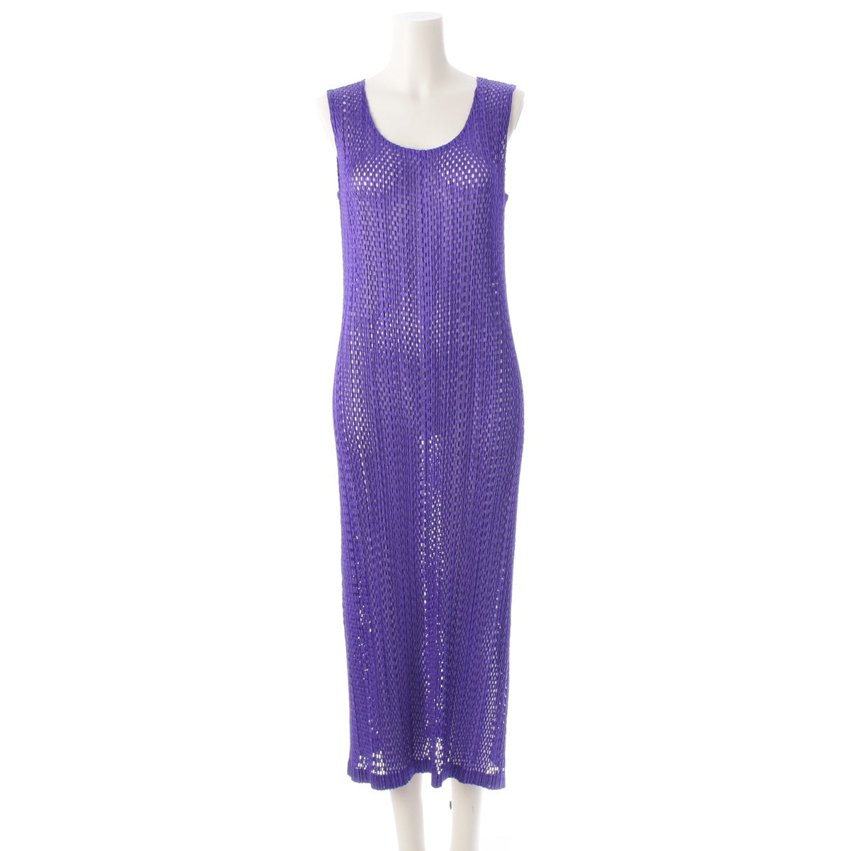 PLEATS PLEASE ISSEY  mesh Dot Pleated Sleeveless one piece PP73-JH816 blue 4