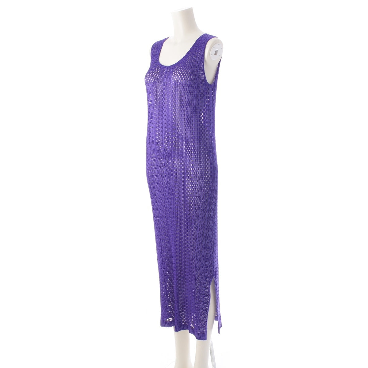 PLEATS PLEASE ISSEY  mesh Dot Pleated Sleeveless one piece PP73-JH816 blue 4