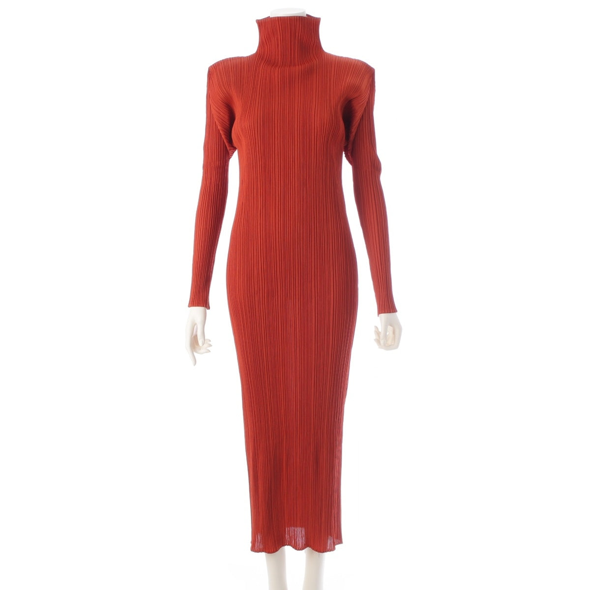 PLEATS PLEASE High Neck Long one piece PP74-JH132 Orange 4