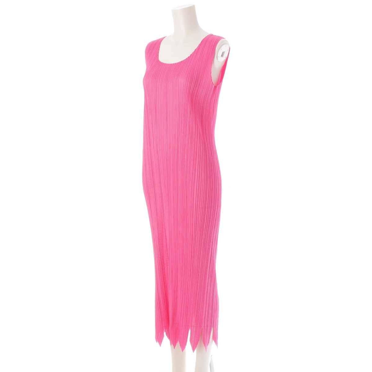 PLEATS PLEASE ISSEY  Zigzag uneven cut sleeveless one piece dress PP81-JH187 pink 4