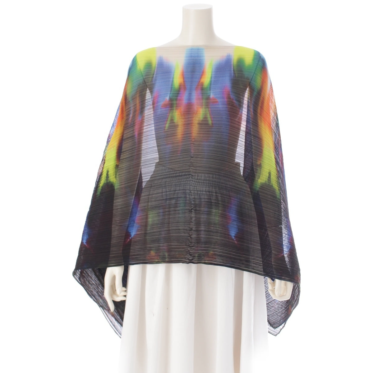 PLEATS PLEASE ISSEY  Rainbow Graphics poncho Cape PP54-AD321 multicolor