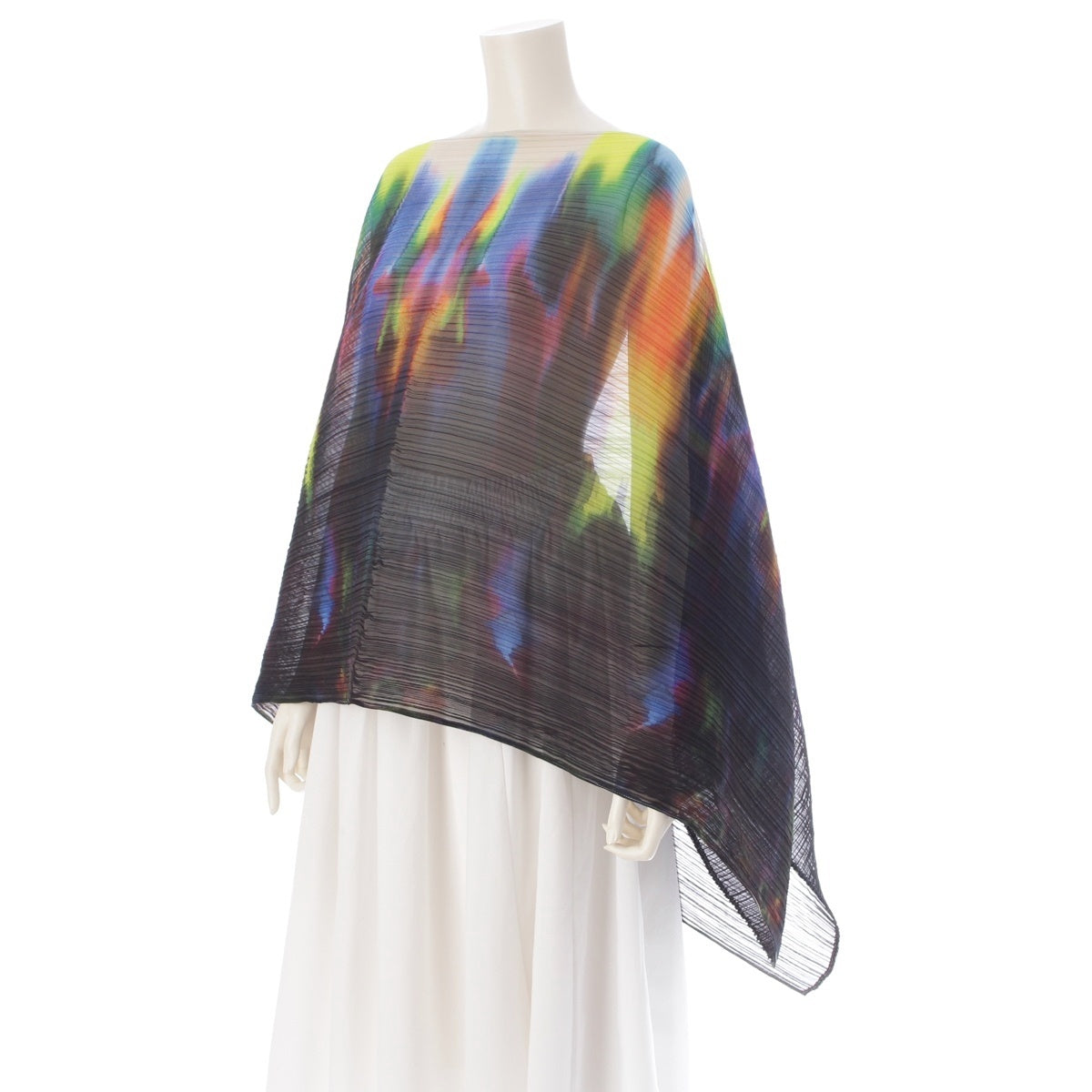 PLEATS PLEASE ISSEY  Rainbow Graphics poncho Cape PP54-AD321 multicolor
