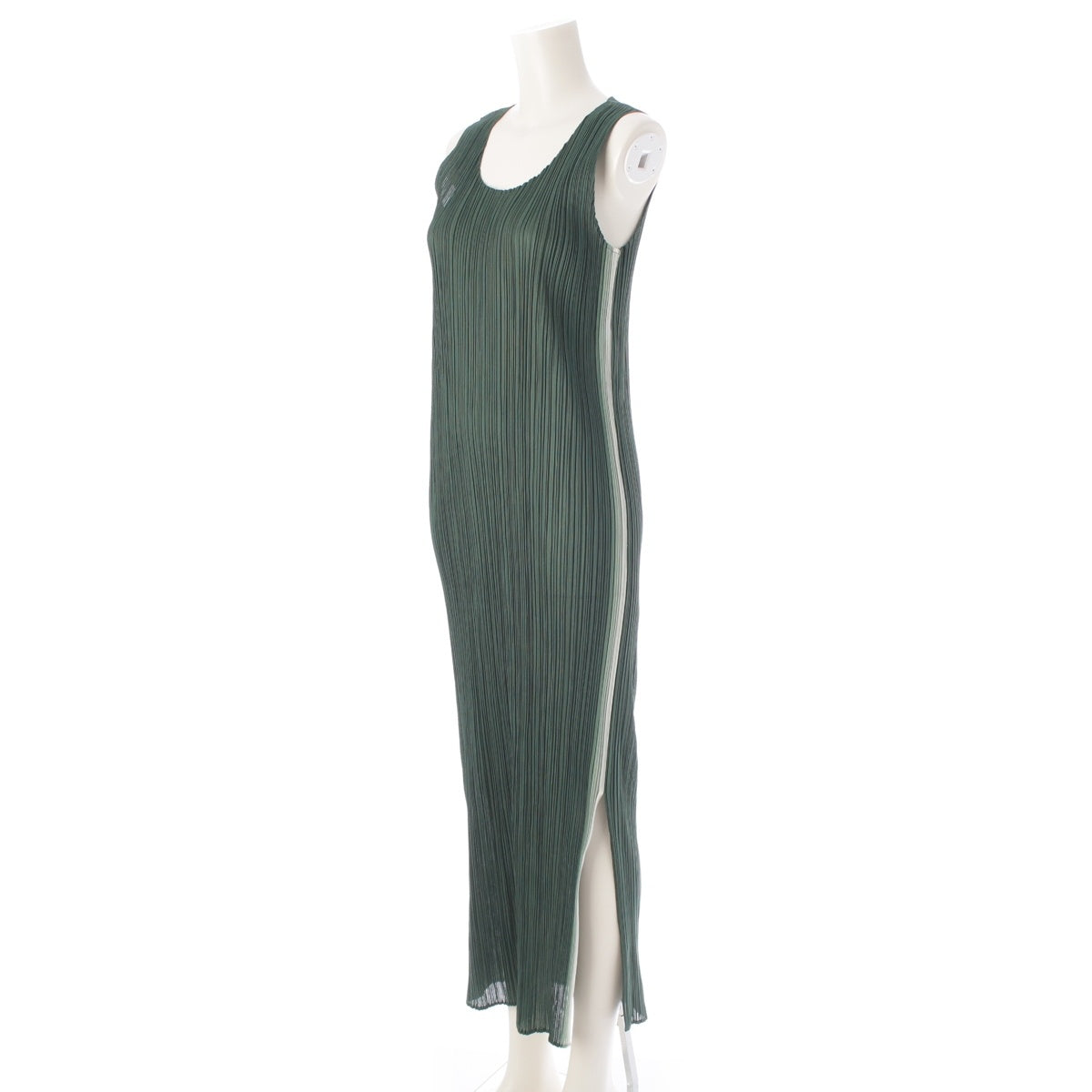 PLEATS PLEASE ISSEY  Sleeveless Gradient Crew Neck Long one piece dress PP96-JH051 Green multicolor 4