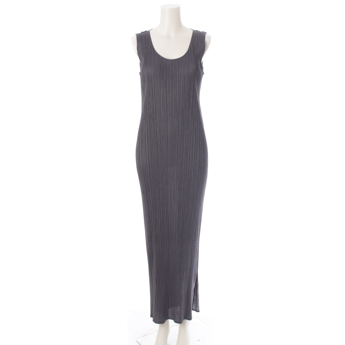 PLEATS PLEASE ISSEY  No sleeve one piece dress PP05-JH001 Charcoal gray 4