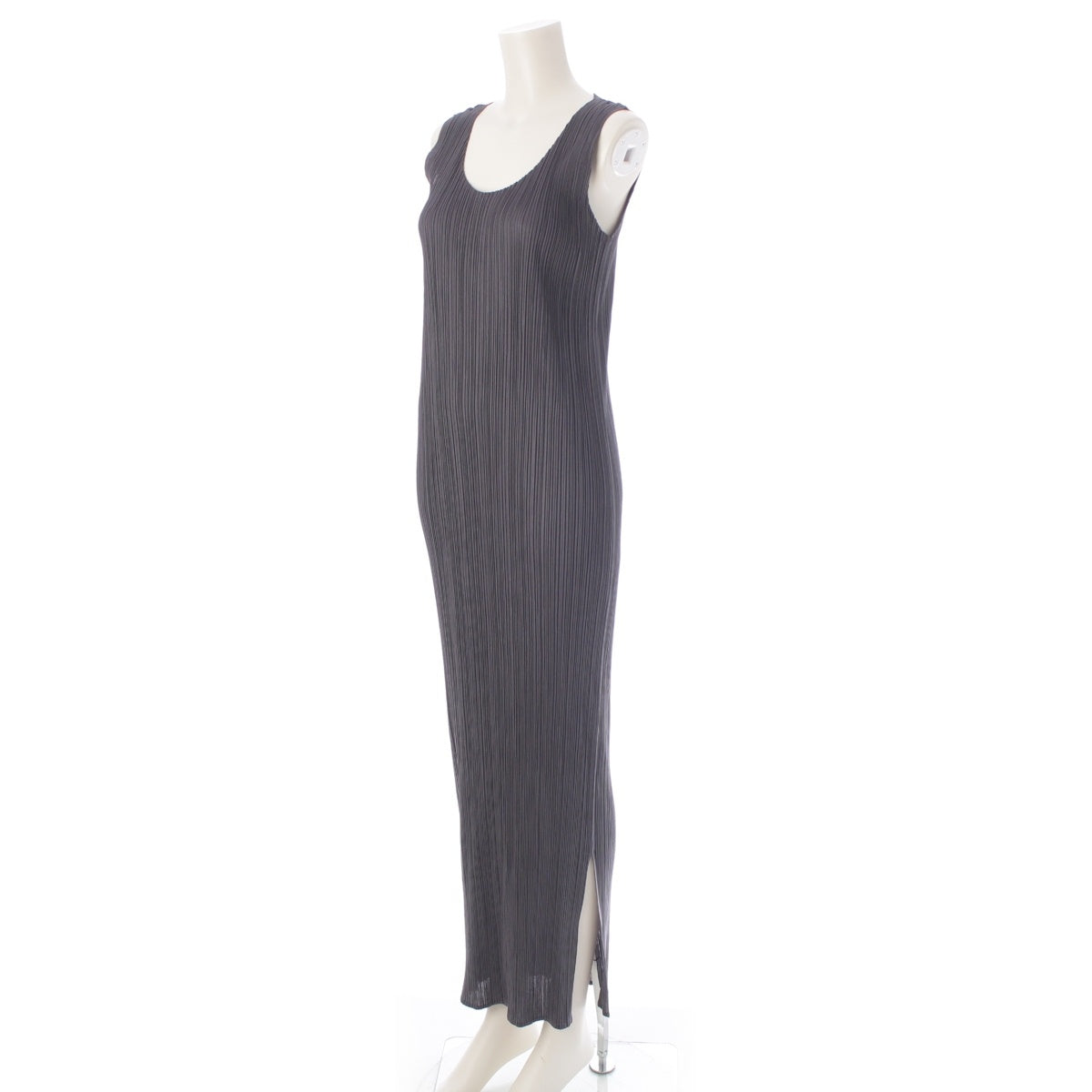 PLEATS PLEASE ISSEY  No sleeve one piece dress PP05-JH001 Charcoal gray 4