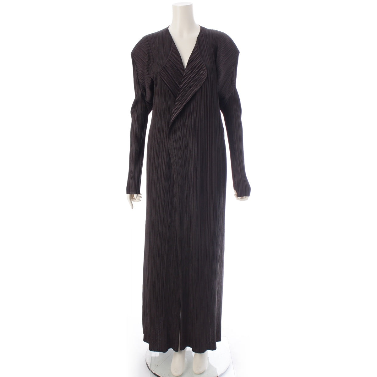 PLEATS PLEASE ISSEY  Maxi Length Long cardigan PP14-JA697 Black series 4