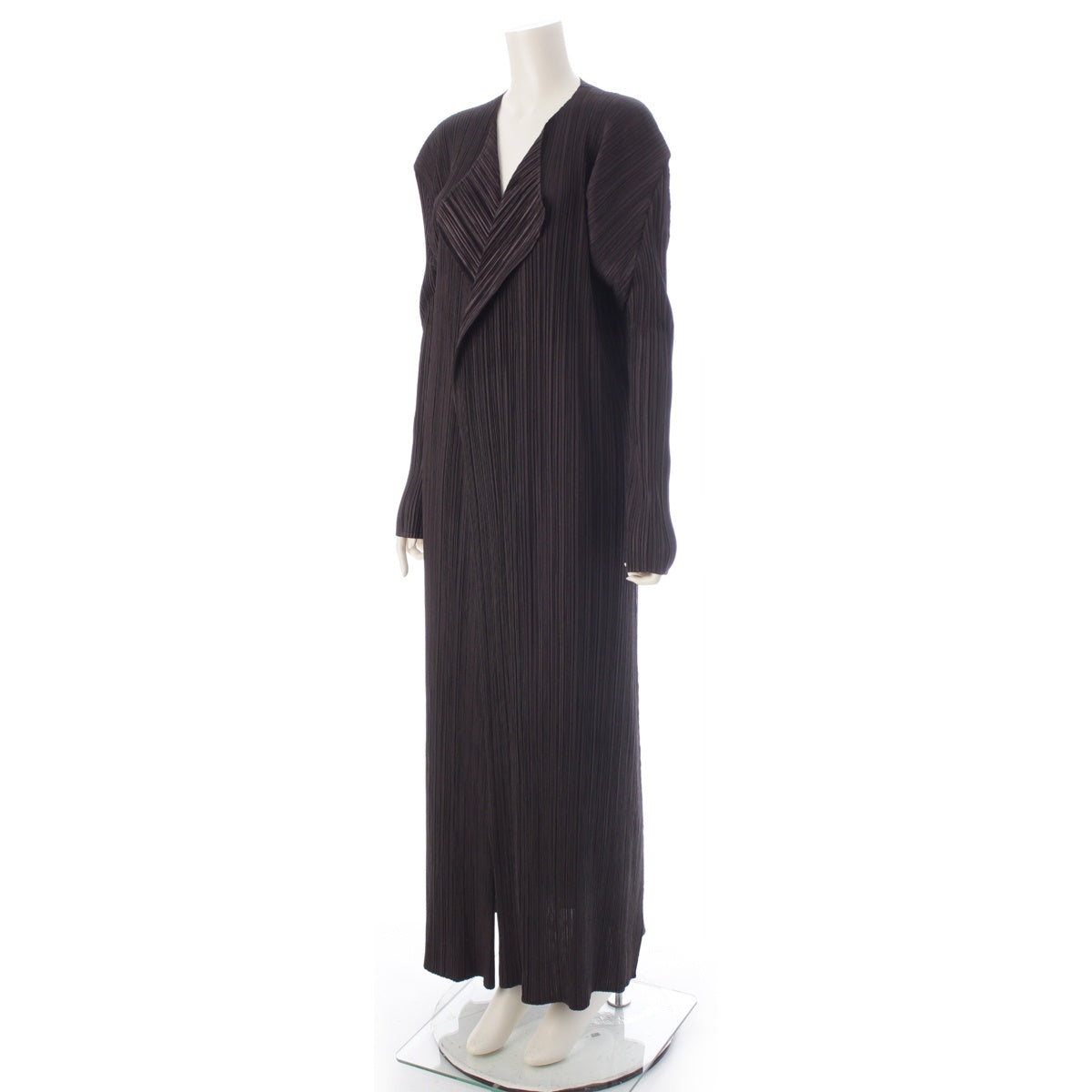 PLEATS PLEASE ISSEY  Maxi Length Long cardigan PP14-JA697 Black series 4