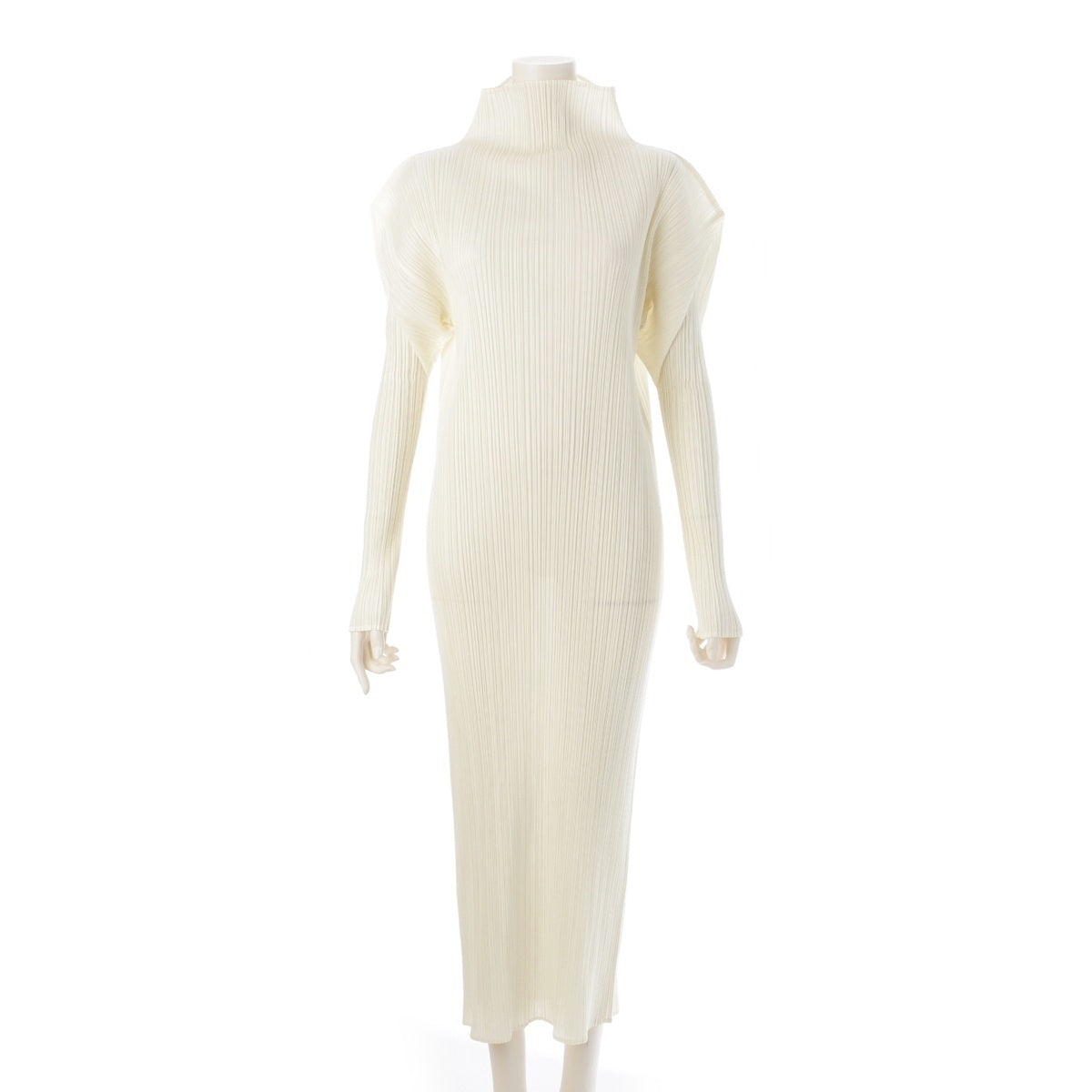 PLEATS PLEASE ISSEY  High Neck Long one piece Skirt Tops PP04-JH632 white 4