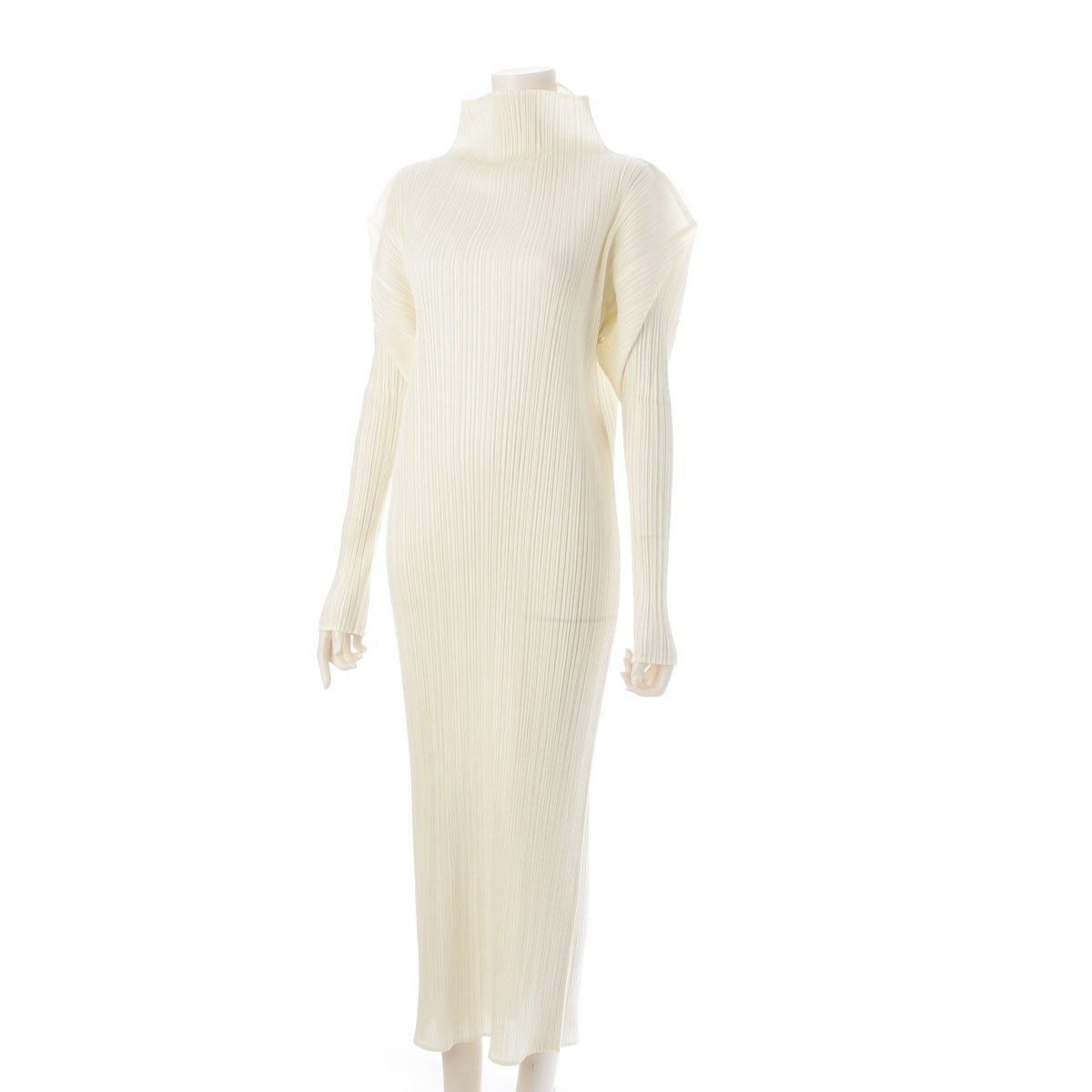 PLEATS PLEASE ISSEY  High Neck Long one piece Skirt Tops PP04-JH632 white 4