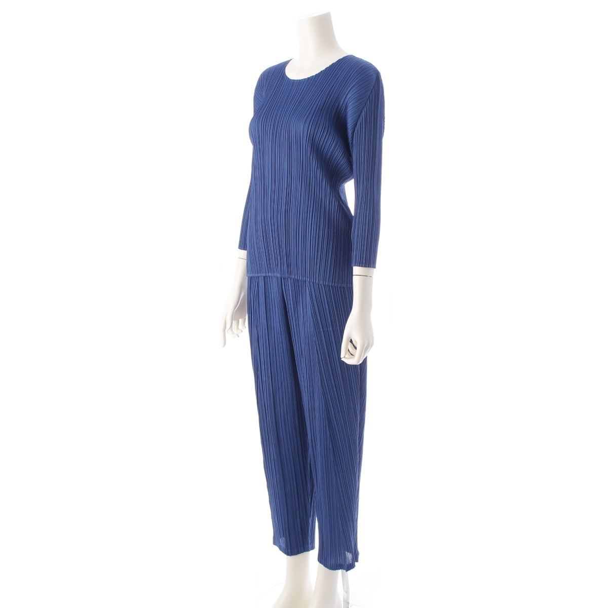 PLEATS PLEASE ISSEY  3 piece Cut and sew top and pants set PP73-JK181/PP73-JF184 blue 5