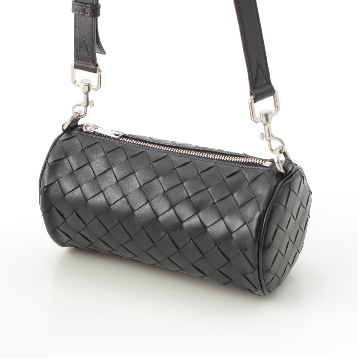 BOTTEGAVENETA leather INTRECCIATO Shoulder Bag 777391 black