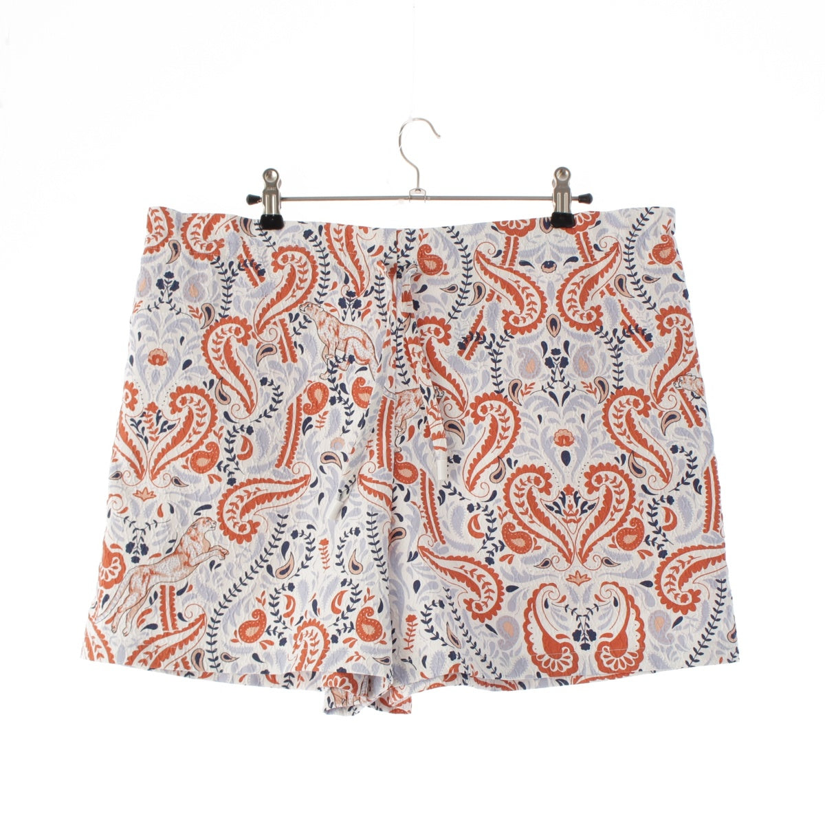HERMES 25Stainless Steel cotton Paisley Pattern Beach Shorts Pants Shorts Bottoms Half H5E3423DB Orange multicolor 34