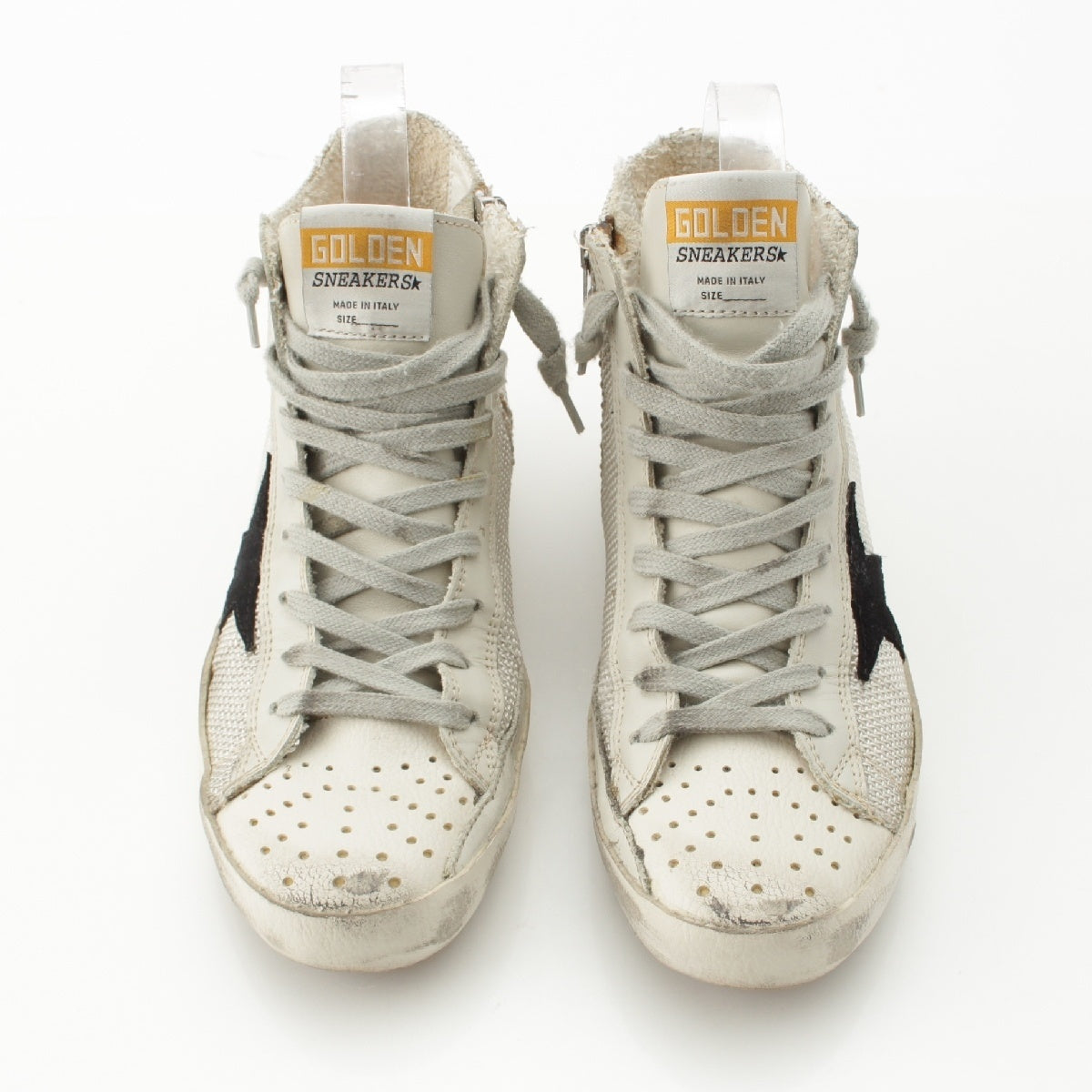 GOLDEN GOOSE leather Side Zip High Cut Logo Star sneakers white 37
