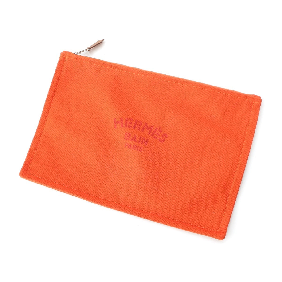 HERMES canvas Yotting Flat GM Pouch Orange