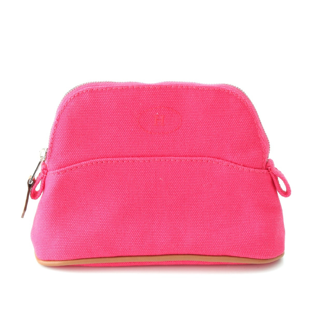 HERMES Bolide Pouch 16 Mini cotton canvas Pouch Pink Hibiscus