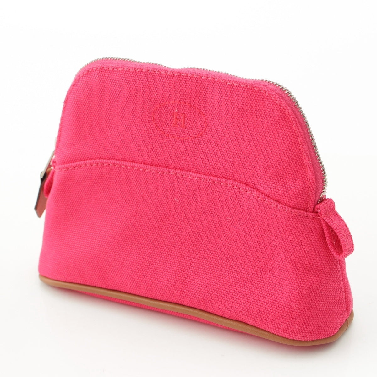 HERMES Bolide Pouch 16 Mini cotton canvas Pouch Pink Hibiscus