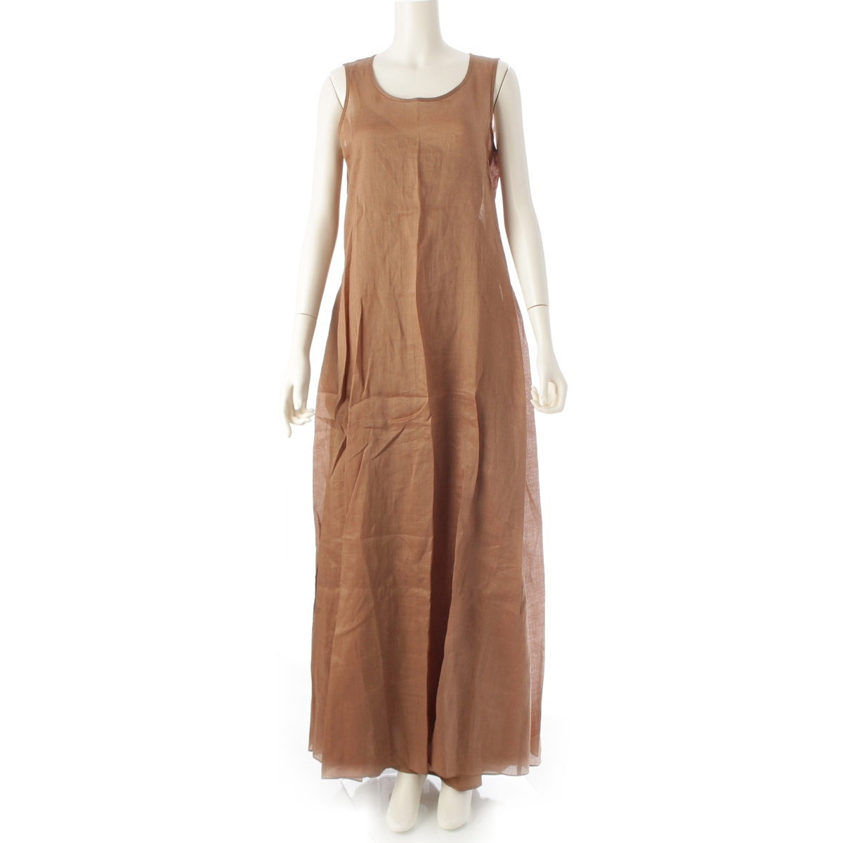 MAXMARA STUDIO Sleeveless long one piece dress 623104216 Brown 38