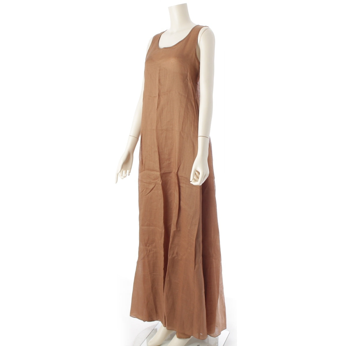 MAXMARA STUDIO Sleeveless long one piece dress 623104216 Brown 38