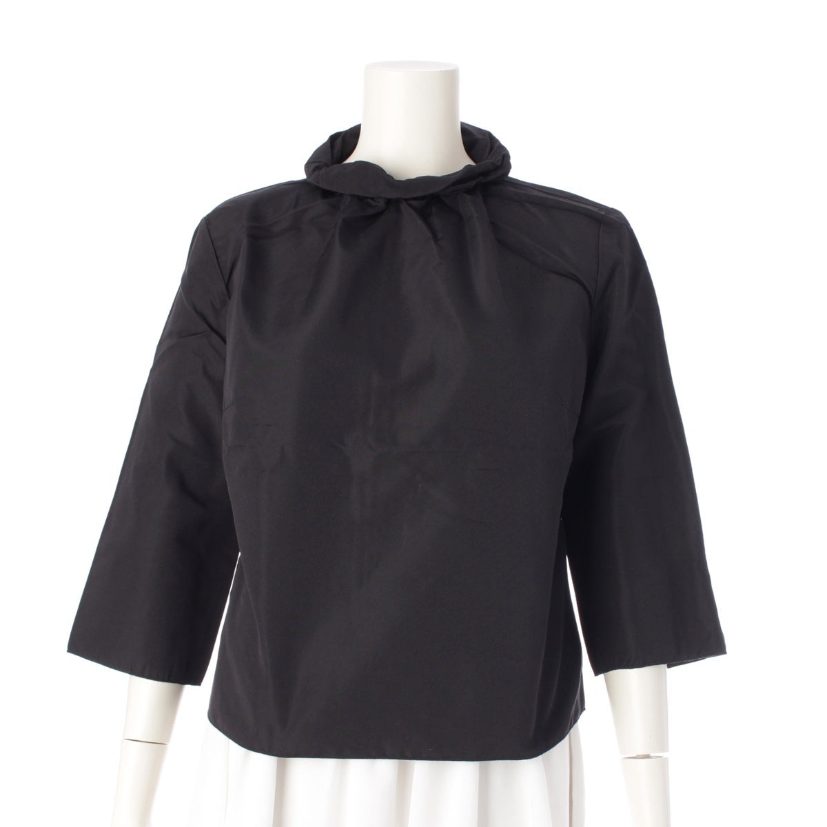 MIUMIU Silk x acetate shirt blouse tops black 42