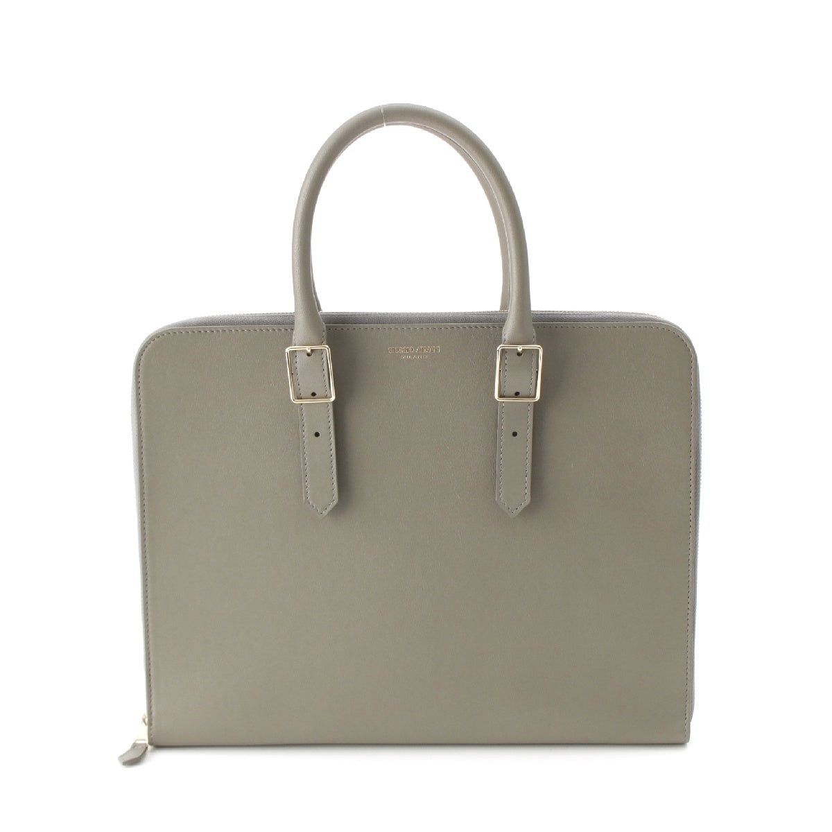 GIORGIO ARMANI leather PC Briefcase Business bag gray
