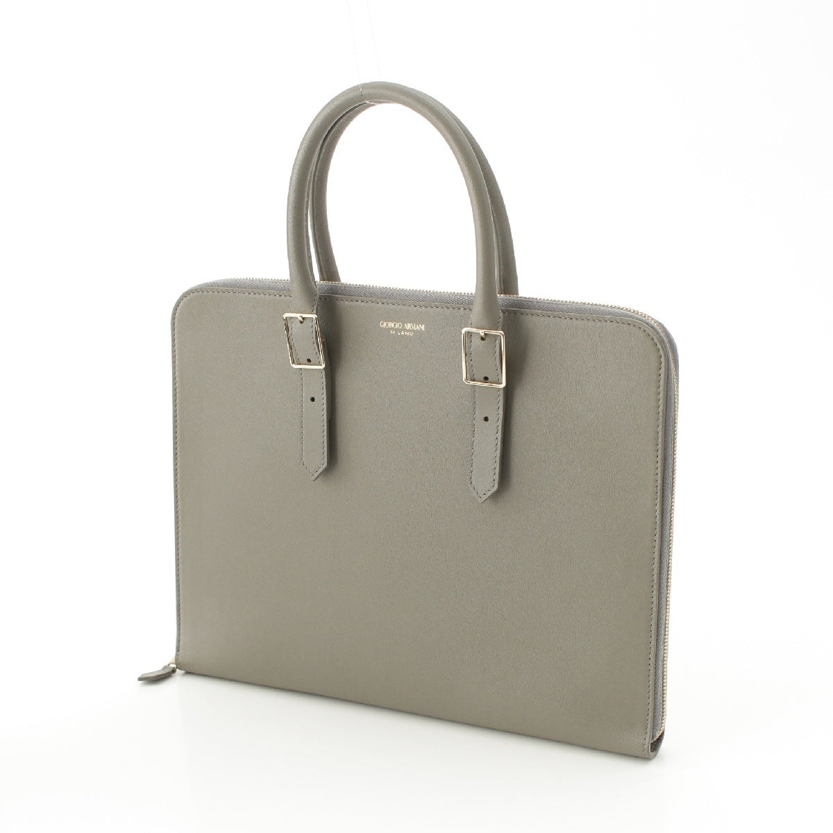 GIORGIO ARMANI leather PC Briefcase Business bag gray