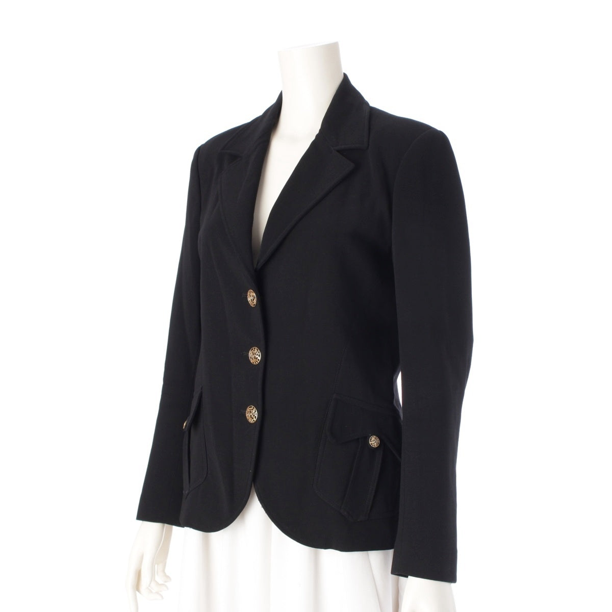 FENDI wool Logo lining, fully lined, gold buttons, 3B, single tailored jacket black 42