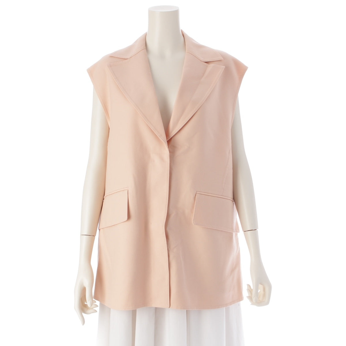 Drawer silk Sleeveless Belted Oversized Best Gilet Jacket 6522-299-0878  pink beige 36