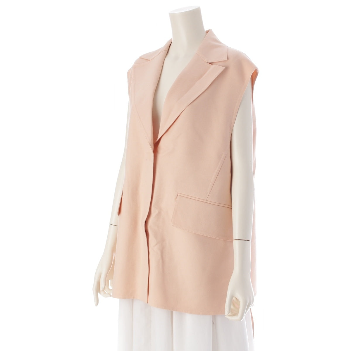 Drawer silk Sleeveless Belted Oversized Best Gilet Jacket 6522-299-0878  pink beige 36