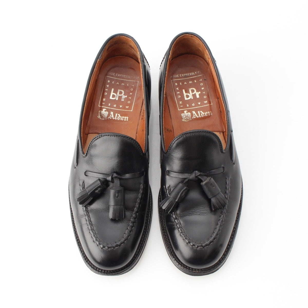 ALDEN Calfskin bPr BEAMS Beams Plus Special Order Tassel Raydon Last loafers shoes black 7 1/2 D