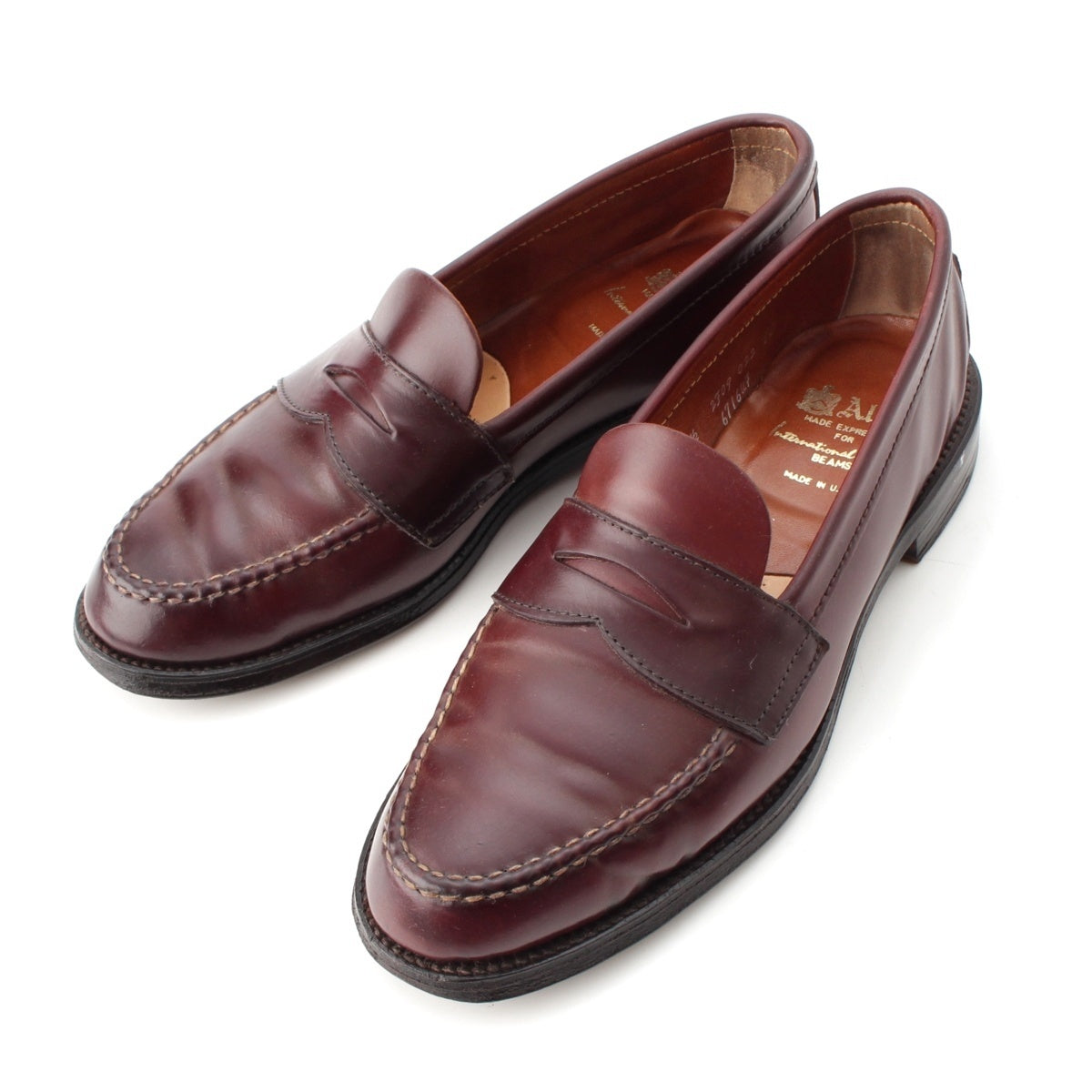 ALDEN Cordovan Leather bPr BEAMS Beams Plus Exclusive Vanlast Penny loafers 6716UF Burgundy 7 1/2 D
