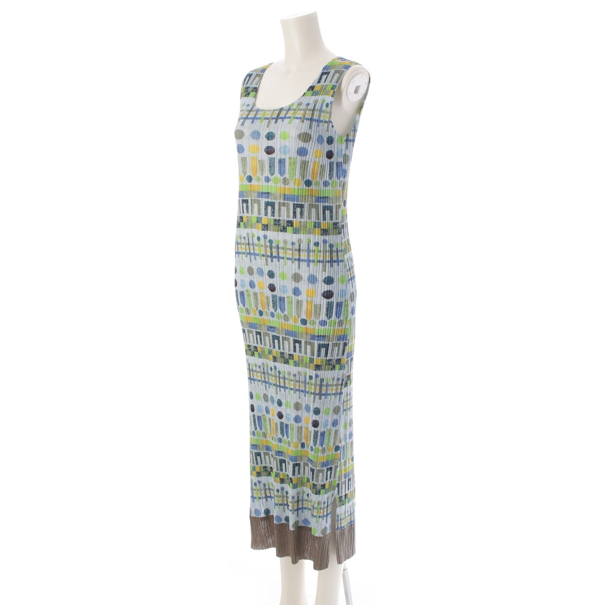 PLEATS PLEASE ISSEY  polyester Geometric All-over Print Sleeveless Long one piece PP61-JH655  multicolor 4