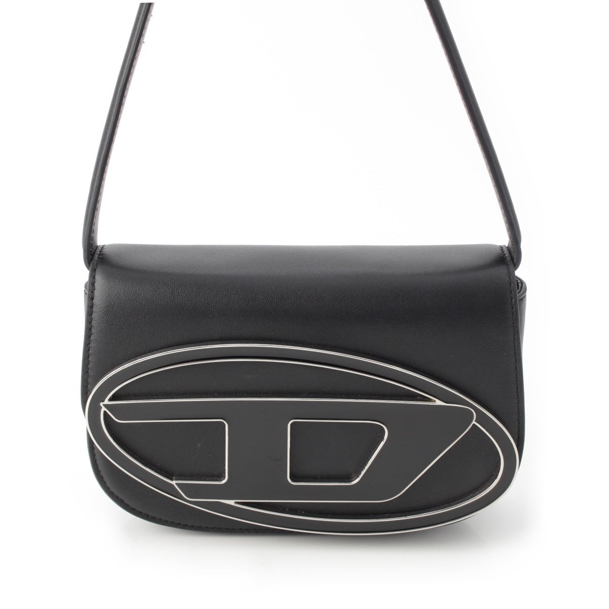 DIESEL 1DR leather D logo 2WAY Shoulder Handbag X08396 black