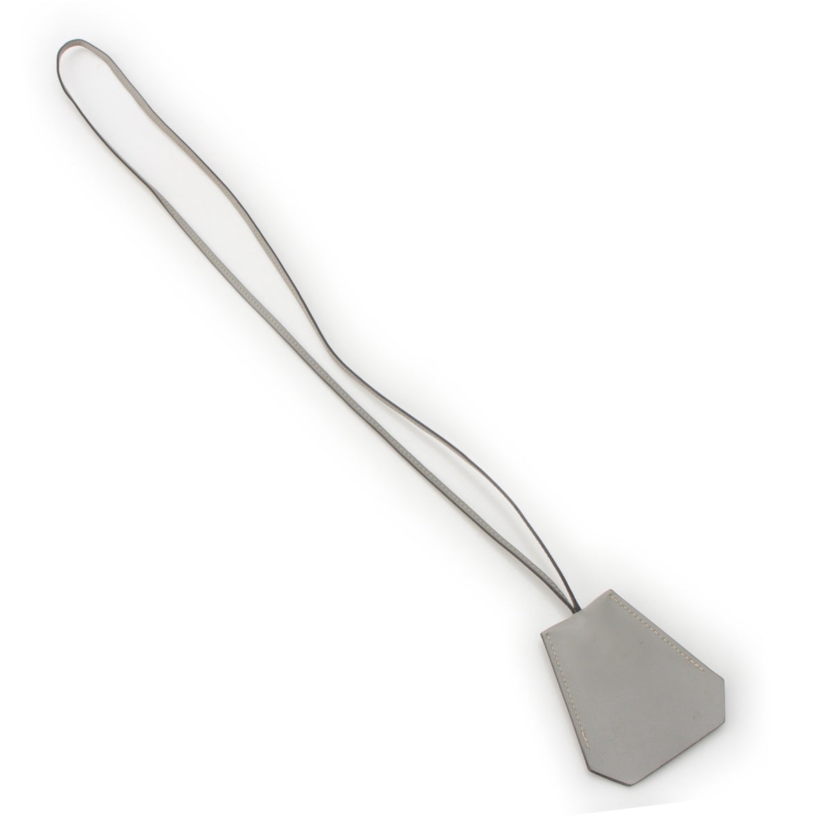 HERMES leather Clochette Necklace Accessories □ E marking gray