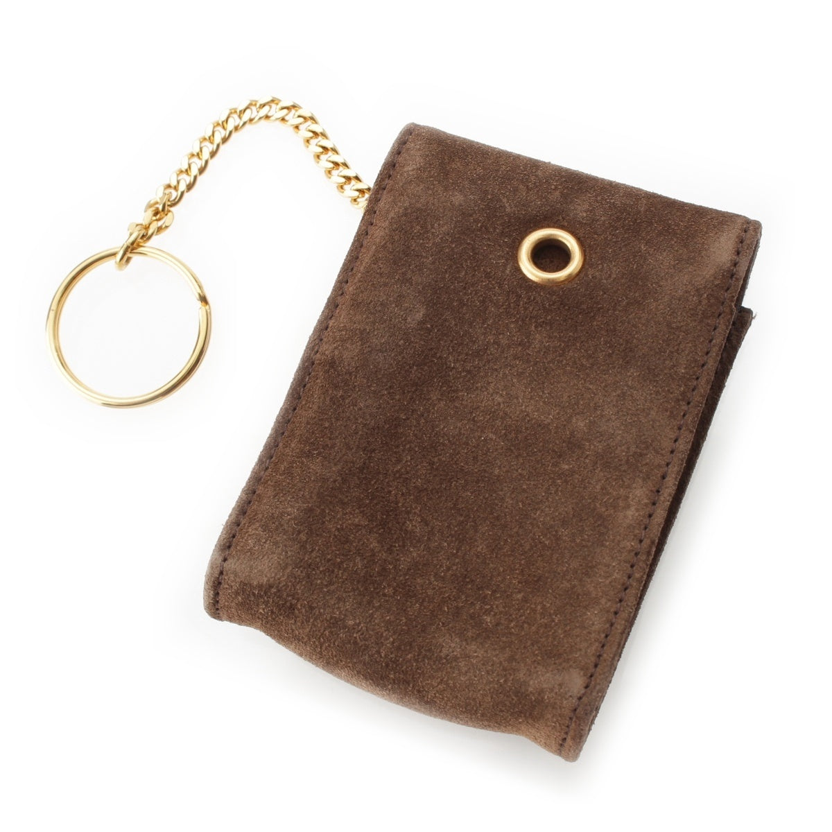 CHANEL suede COCO Mark cigarette case Coin case Brown