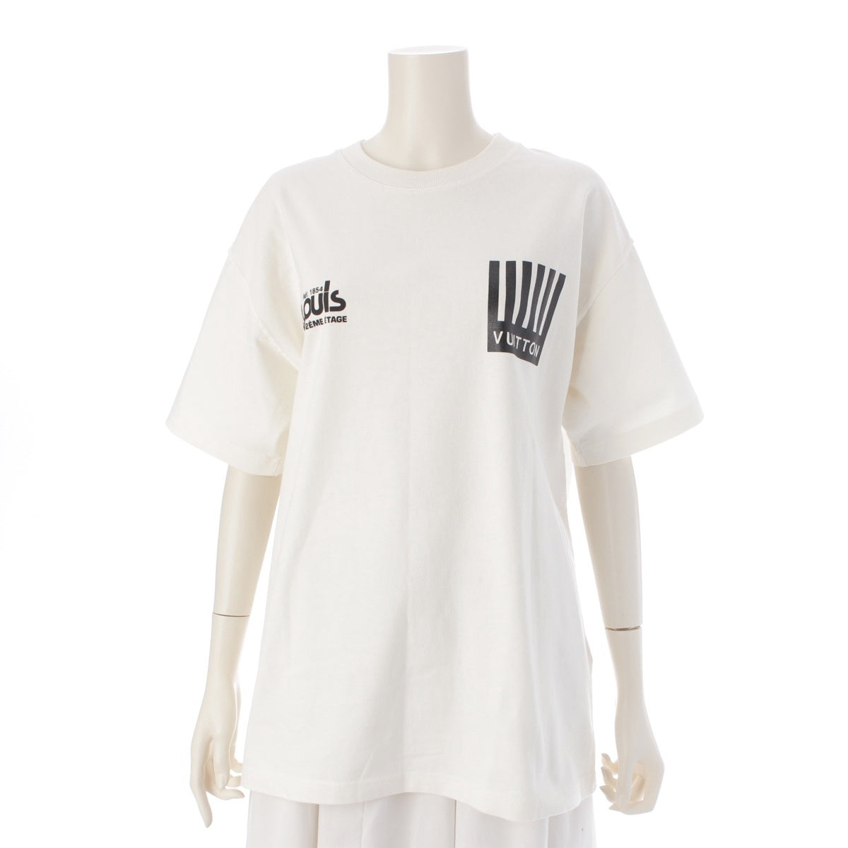 LOUIS VUITTON Back Flower Print Short sleeve T-shirt Cut Top RM192M NPL HHY07W white L