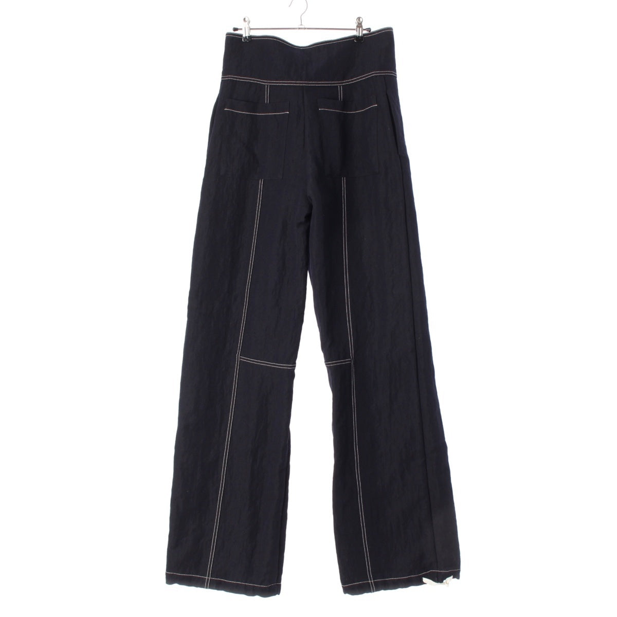 JIL SANDER Rayon wool Stitched Belt Wrap Pants Indigo navy 32