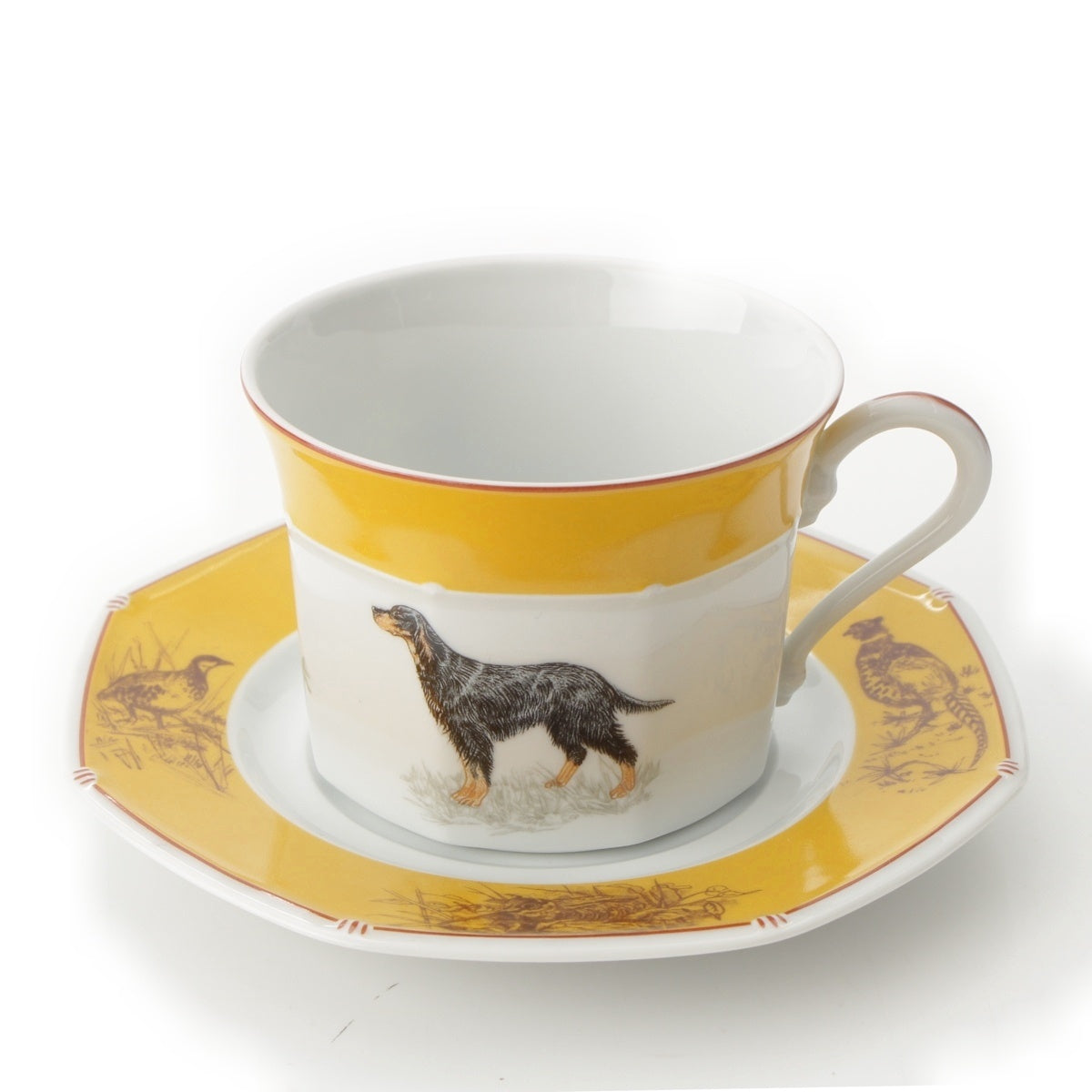 HERMES Shas Gordon Setter porcelain Star anise Morning Cup and saucer set Tableware yellow