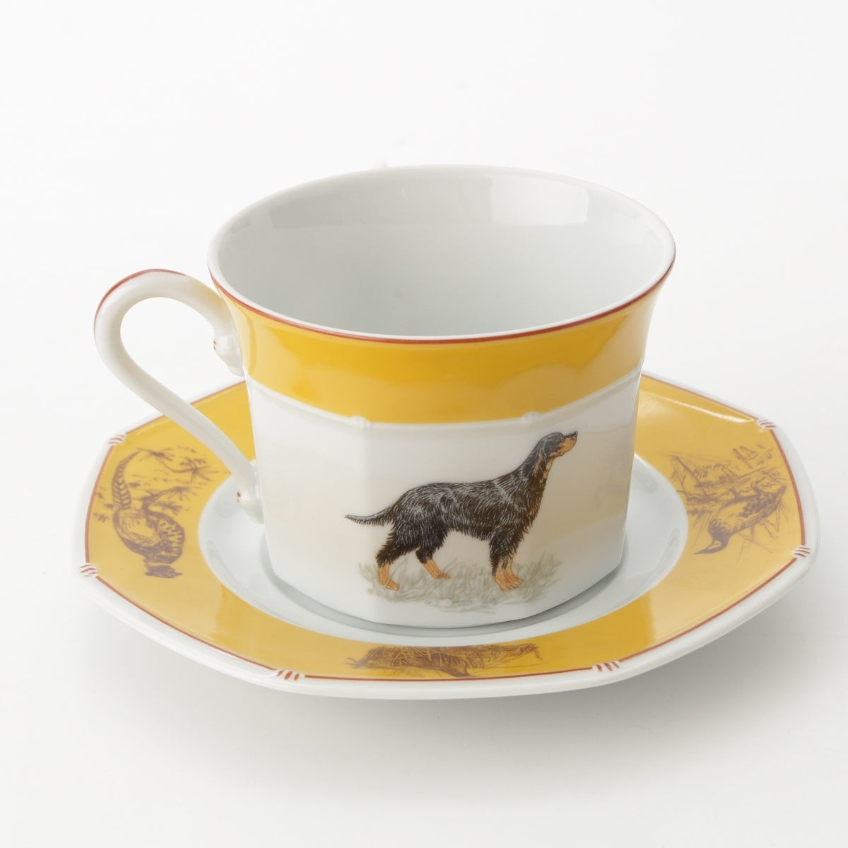 HERMES Shas Gordon Setter porcelain Star anise Morning Cup and saucer set Tableware yellow