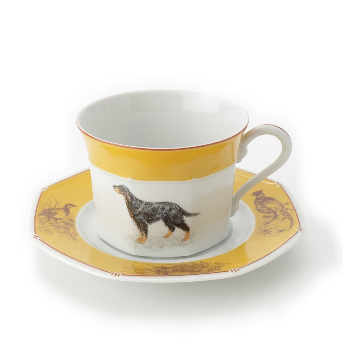 HERMES Shas Gordon Setter porcelain Star anise Morning Cup and saucer set Tableware yellow